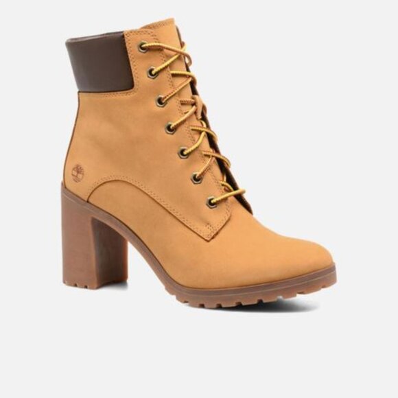 Timberland Women's Tan Allington Block Heel Classic Ankle Bootie Size 8.5 - Picture 1 of 8